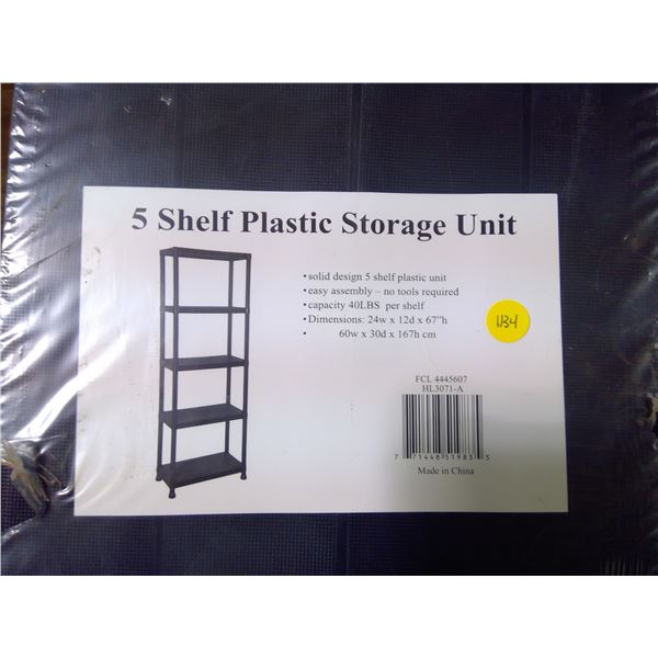 NEW 5 Shelf Plastic - 67x24x12"