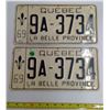 Image 1 : Pair 1969 Quebec Licence Plates