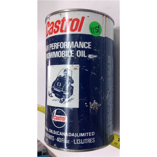 Empty Castrol Snowmobile Quart Oil Can