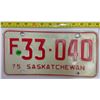 Image 1 : 1975 Sask Licence Plate