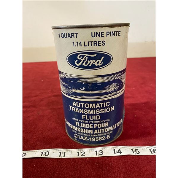 Ford Auto Matic Transmission Fluid Tin Empty (Paper Label Has Rip)