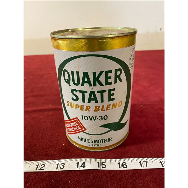 Quaker Sate Motor Oil Tin (Nice) Empty (Card Board)