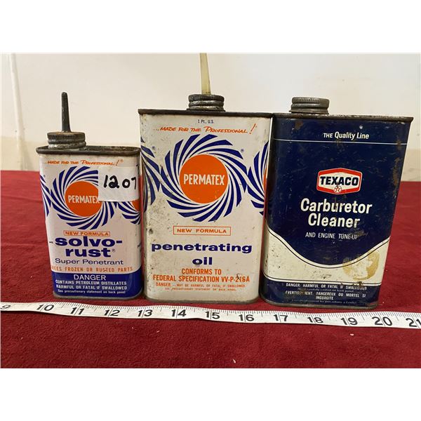 (3) Vintage Tins Lead Top (Texaco)