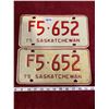 Image 1 : 1975 License Plate Set Saskatchewan