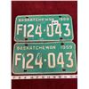 Image 1 : 1969 License Plate Set Saskatchewan