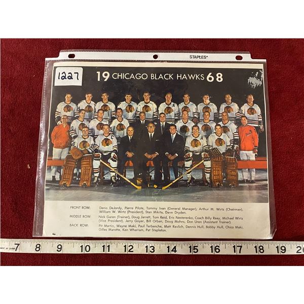1968 Black Hawks Photo 101-2x81-2 Original
