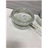 Image 2 : 2 Pyrex glass pots & lids - 7" across 4" & 5" high