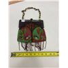 Image 1 : beaded purse Bake-lite handle very old great condition comes with mirror