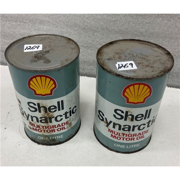 2 Shell oil tins full - Synartic