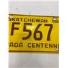 Image 3 : 1967 Sask centennial license plate - low digits 567