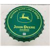 Image 1 : John Deere tin sign - repro bottle cap style 16"
