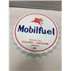 Image 1 : Mobil fuel tin sign - repro bottle cap style 16"