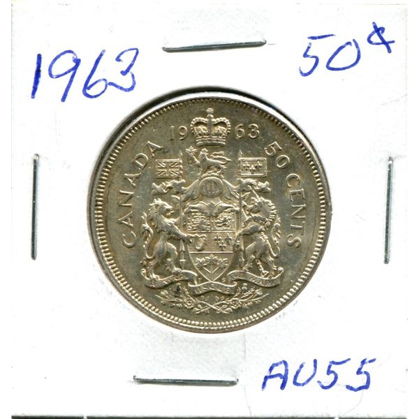Silver 50 Cent Coin 1963 au55