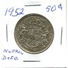 Image 1 : Silver 50 Cent Coin 1952 Narrow Date