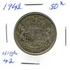 Image 1 : Silver 50 Cent Coin 1942 High 42