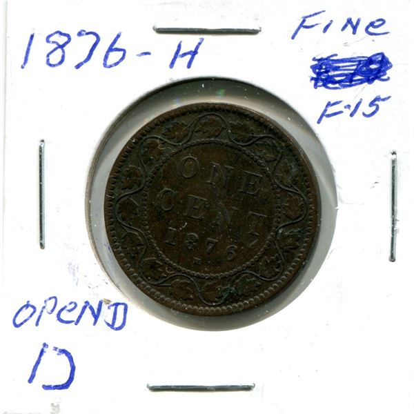 Large One Cent 1876-H Coin