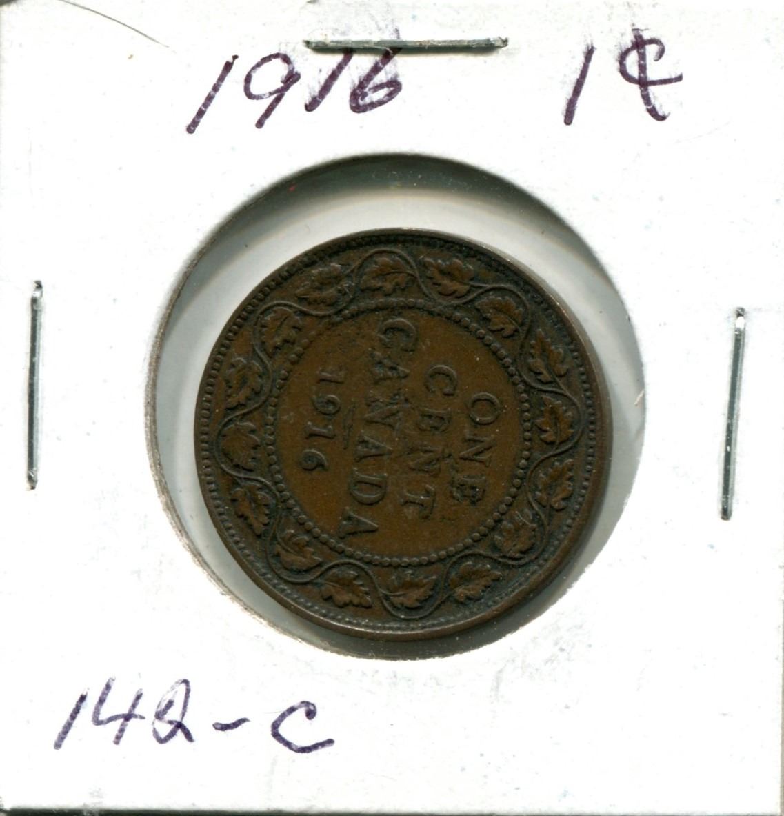 Large One Cent 1916 Coin