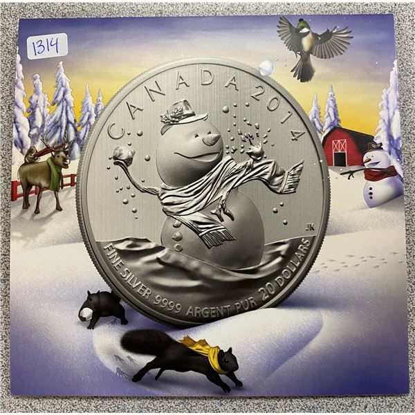 Sterling Silver Snow Man Coin