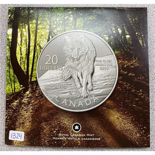 Sterling Silver Wolf Coin