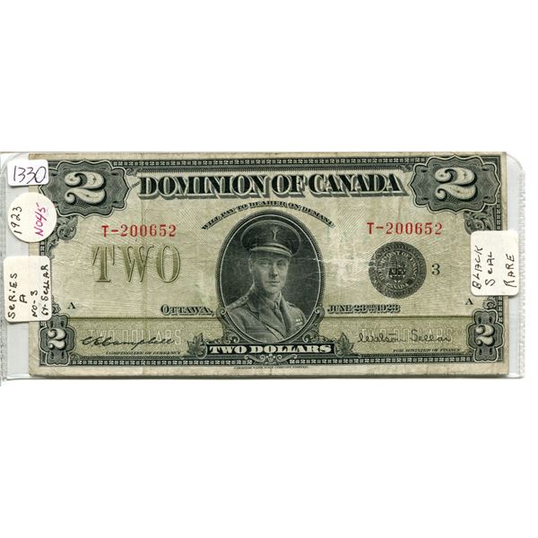 1923 Dominion of Canada $2.00 Two Dollar - rare