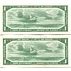 Image 2 : 2X 1954 Canadian $1.00 One Dollar bills