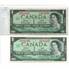 Image 1 : 2X 1967 Canadian $1.00 One dollar bills