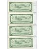 Image 2 : 4X 1954 unc Canadian $1.00 One dollar bills