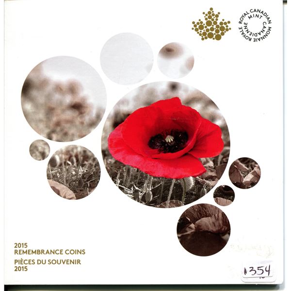 2015 Royal Canadian Mint Rememberance coin set