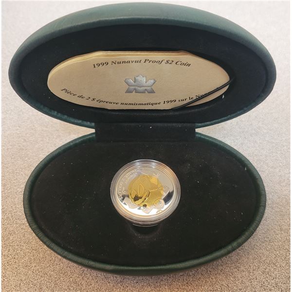 1999 Nunavut proof $2.00 two dollar coin