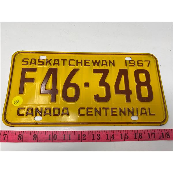 1967 Saskatchewan license plate