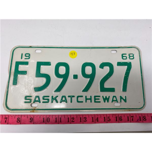 1968 Saskatchewan license plate
