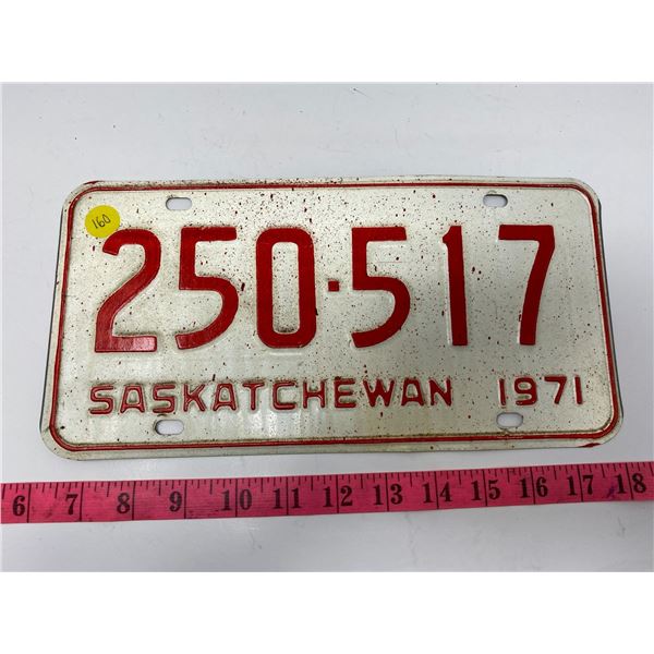 1971 Saskatchewan license plate