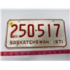 Image 1 : 1971 Saskatchewan license plate