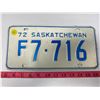 Image 1 : 1972 Saskatchewan license plate
