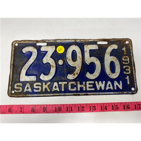 1931 Saskatchewan license plate