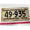 Image 1 : 1937 Saskatchewan license plate
