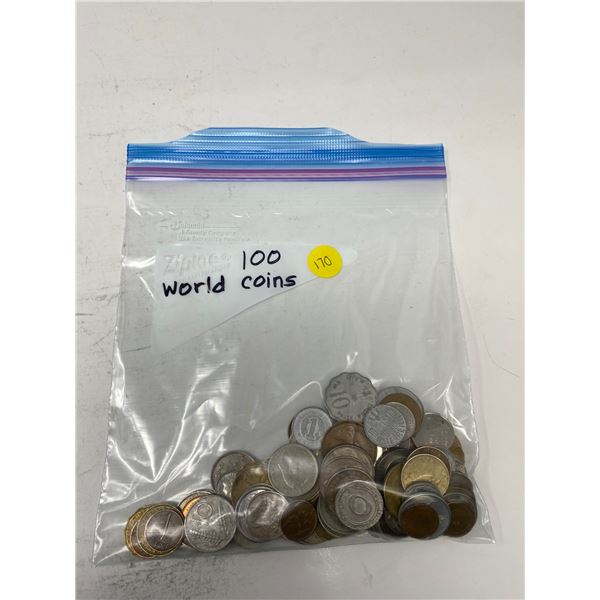 one bag of 100 world coins