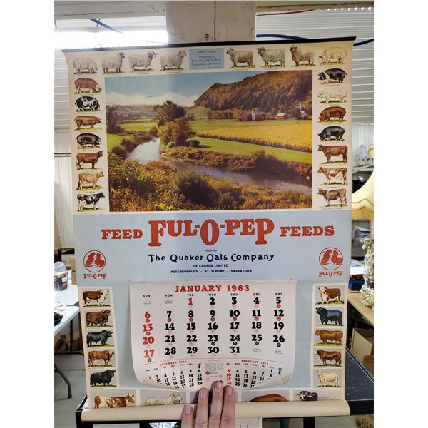 1963 Quaker Oats Co. Calendar (Farm Animals On)