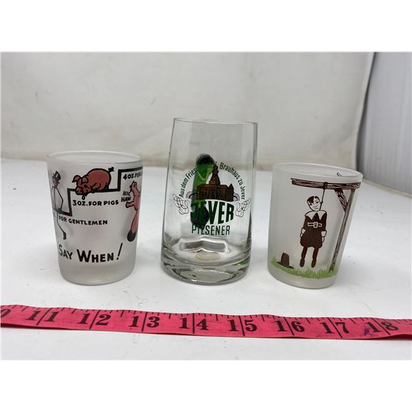 Glasses-2 Comical Drinking Glasses + Small Beer Stein