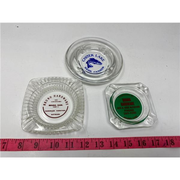 3 Assorted Ashtrays