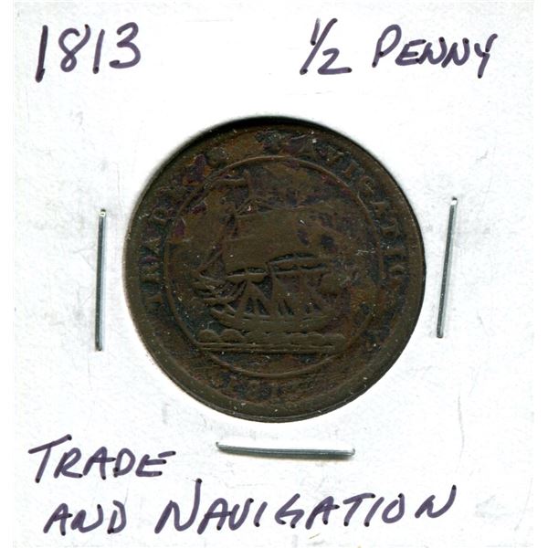 1813 Trade & Navigation 1/2 penny