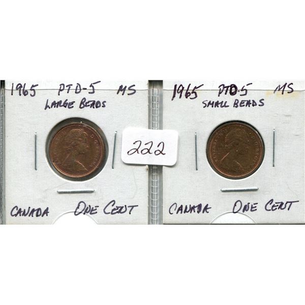 1965 Pointed 5 large beads & 1965 small beads