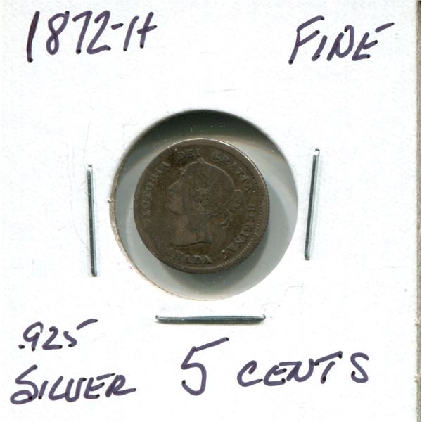 1872-H Victoria 5 cents