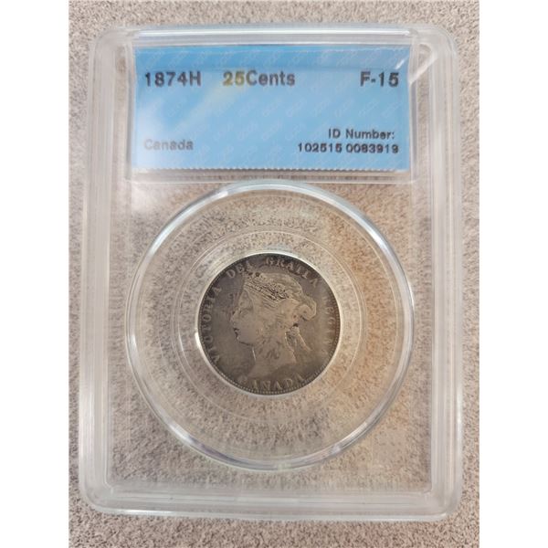 1874H graded 25 cents