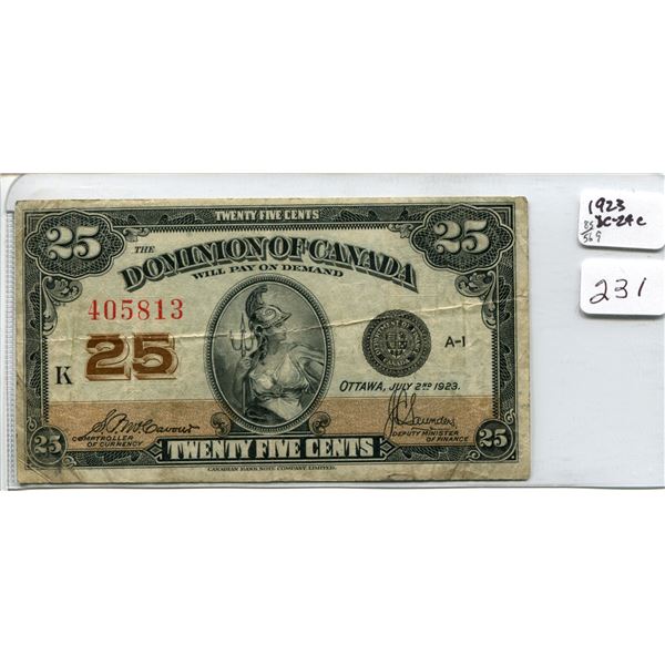 1923 Shinplaster 25 cent note