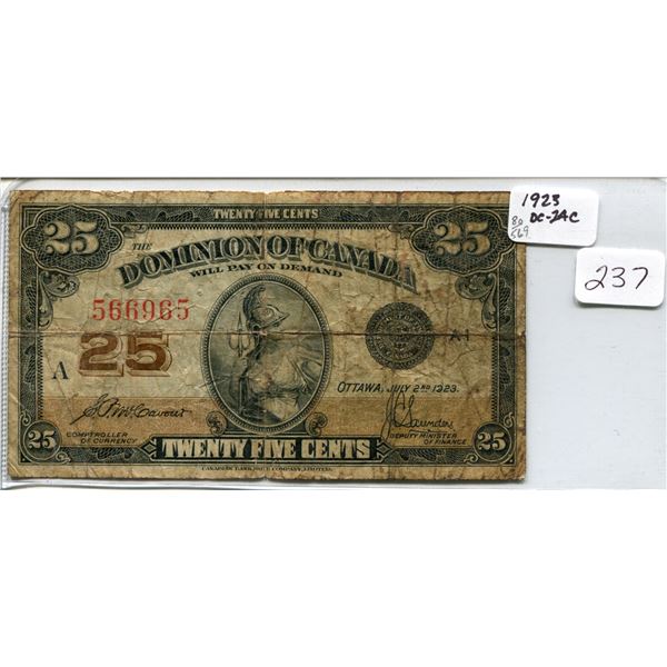 1923 Shinplaster 25 cents