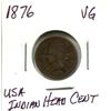 Image 1 : 1876 USA Indian head cent