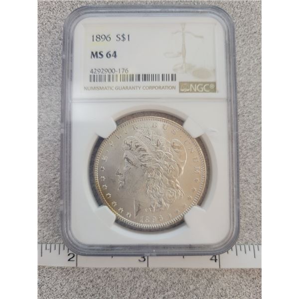 1896 NGC-MS64 Morgan silver dollar