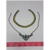 Image 1 : 2 Vintage necklaces green gems