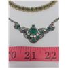 Image 3 : 2 Vintage necklaces green gems